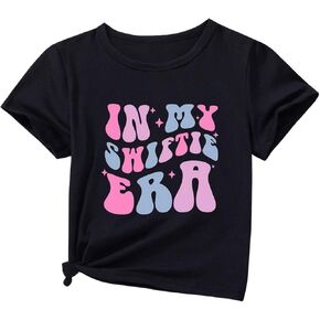 SOLY HUX Toddler Girl's Letter Print T Shirt Short Sleeve Round Neck Summer Graphic Tees Tops
