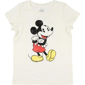 Mickey Mouse Shirt Girls Cute Mickey Pose Kids Graphic Print Short Sleeve T-Shirt