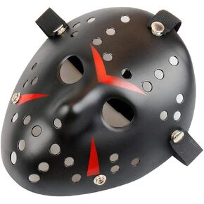Gmasking Horror Halloween Costume Hockey Mask Party Cosplay Props (Black)