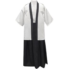 Japanese Mens Traditional Kimono Samurai Hakama Aikido Kendo Uniform Japanese Bushi Chef Uniform Costume Outfit
