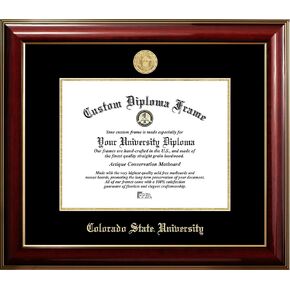 Campus Images Colorado State 11w x 8.5h Classic Mahogany Gold Embossed Diploma Frame