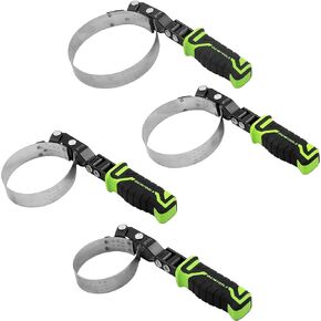 OEMTOOLS 87117 4 Piece Professional Swivel Oil Filter Wrench Set, Strap Wrench Set For Mechanics