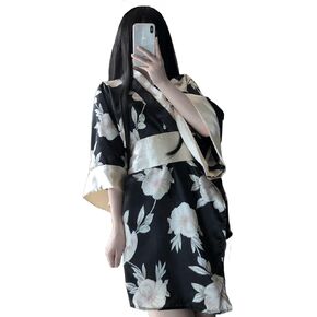 Japanese kimono women's sexy lingerie dress anime role-playing costume set