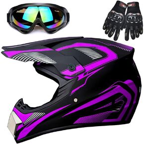 Motorcycle Helmet, Motocross ATV Helmet with Gloves, Glasses,for Best Present