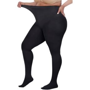 LISSELE Opaque Plus Size Tights for Women - Microfiber, Run Resistant Toe Plus Size Stockings - Footed Tights Pack, 1X-8X
