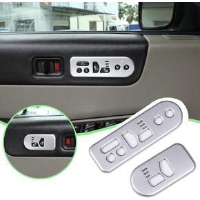PIUGILH Seat Adjustment Memory Button Panel Cover Trim Fit for Hummer H2 2003-2007, Car Memory Seat Buttons Adjustment Switch Panel Frame, 2PCS (Silver)