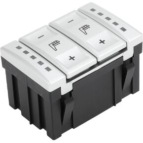 Seat Heating Button Control Switch No.6M2T19K314AC Car Adjust Recline Recliner Switch for Ford Galaxy MK 3 S-MAX 2006-2015 Plastic Silver Tone