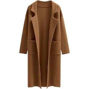 ANRABESS Women's Open Front Coatigan Jackets Long Knit Cardigan Sweaters 2024 Fall Fashion Sweater Blazer Coats
