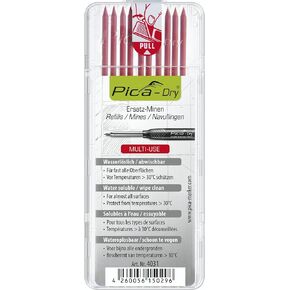 PICA 4031P - Estuche con 10 Minas Dry (Rojo)