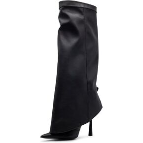 Goolita Fold Over Boots For Women, Pointed Toe Stiletto Heel Knee High Boots Fashion Comfortable Slip On Tall Boots in Kuwait