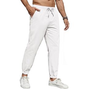 COOFANDY Men's Casual Joggers Pants Cotton Elastic Waist Drawstring Chino Pants Hiking Outdoor Track Sweatpants