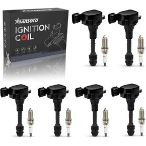 RANSOTO Ignition Coil Pack & Iridium Spark Plugs Compatible with Nissan Maxima Murano Pathfinder Altima Quest Infiniti G35 2002-2008 3.5L, Frontier Xterra Pathfinder 2005-2019 4.0L Replace UF349