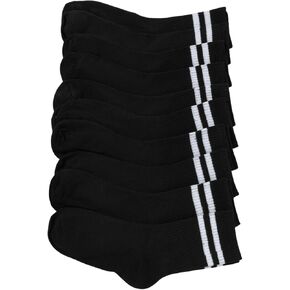 OYOANGLE Women's 9 Pairs Casual Striped Graphic Crew Socks Cute Above Ankle Socks