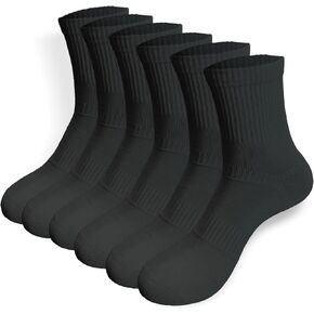 Seamless Crew Socks above Ankle, Cotton Dress Socks for Women, Women's Thin Crew Socks (6 Pairs)