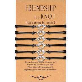 Best Friend Bracelet Love Knot Bracelets for Women Matching Bracelets for Best Friends Friendship Bracelet Kit for 2/3/4/5/6 Sister Matching Bracelets Long Distence Bracelet Birthday Jewelry Gifts