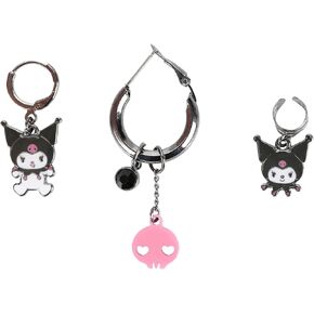 Kuromi Character & Skull Logo 5-Piece Earring Set
