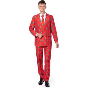 Christmas Suit for Men Ugly Funny Party Costume Adult, Xmas Story Men's Jacket Outfit with Tie and Pants