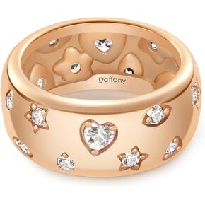 Daffany Moon Star Sun Statement Ring for Women 14K Gold Plated CZ Rings for Women Rings for Women Wife Jewelry Gift | Stackable Ring Band for Women Size 5-9
