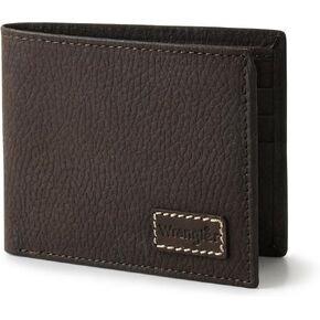 Wrangler Bifold Wallet for Men, Genuine Leather, Gift for Him