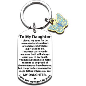 Valentines Day Gifts for Kids Daughter, Adult Daughter Birthday Gifts, Butterfly Girls Key Chain, Gifts for 14 15 16 Year Old Girl, Daughter Gifts from Mom,To My Daughter Cute Keychain for Girls 10-12