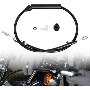 TIGERSGATE 14" Handlebar Clutch Line 43.5" Extended Length Steel Braid Clutch Cable for 2018-Up Harley Softail Street Bob/Fat Boy,Black Vinyl
