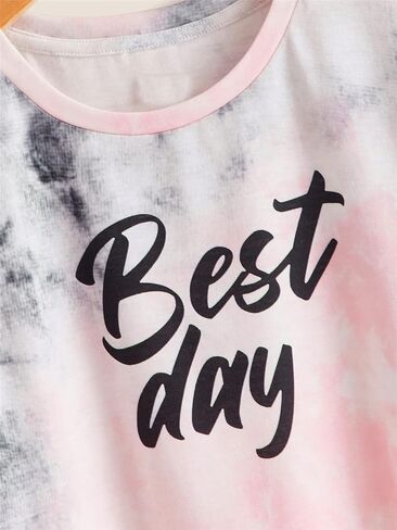 SOLY HUX Girl's Summer Letter Graphic Print Crop Tops Casual Short Sleeve T Shirt Tee in Saudi Arabia
