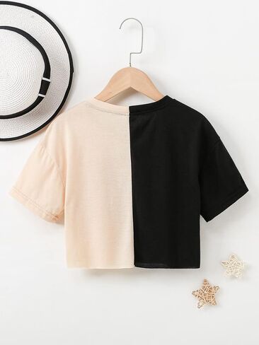 SOLY HUX Girl's Summer Letter Graphic Print Crop Tops Casual Short Sleeve T Shirt Tee in Saudi Arabia