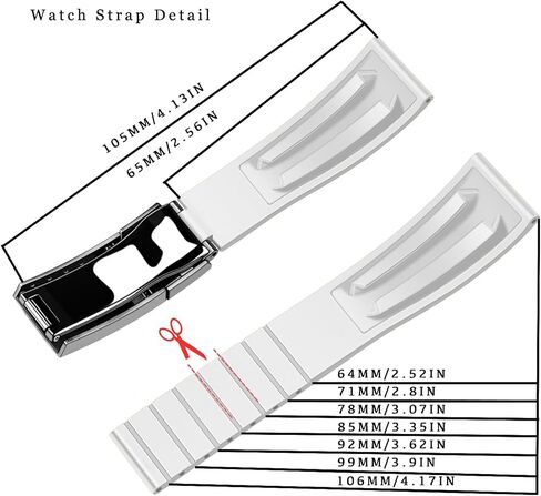 Juntan FKM Rubber Watch Strap for Men Women, 20mm 22mm Watch Band Fluororubber Rubber with Classic Diving Deployment Clasp in Kuwait