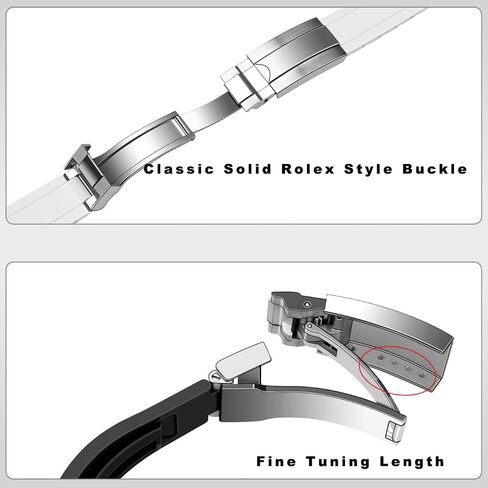 Juntan FKM Rubber Watch Strap for Men Women, 20mm 22mm Watch Band Fluororubber Rubber with Classic Diving Deployment Clasp in Kuwait