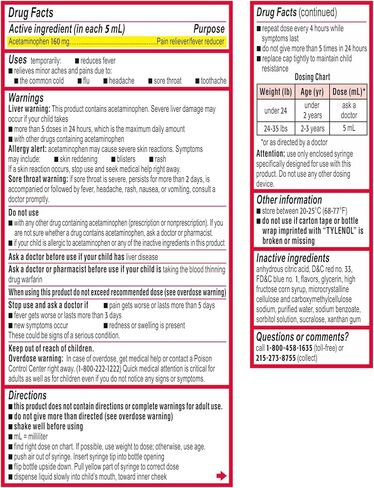 Tylenol Infants Acetaminophen Liquid Medicine, Grape, 1 fl. oz in Saudi Arabia