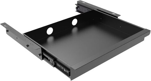 Under Desk Mounted Sliding Pull-out Drawer for Office Desk, Under Desk Drawer Slide Out, Metal Pull Out Undermount Drawer, Storage Organizer for Sit Stand Workstation (UDS-Drawer) in Saudi Arabia