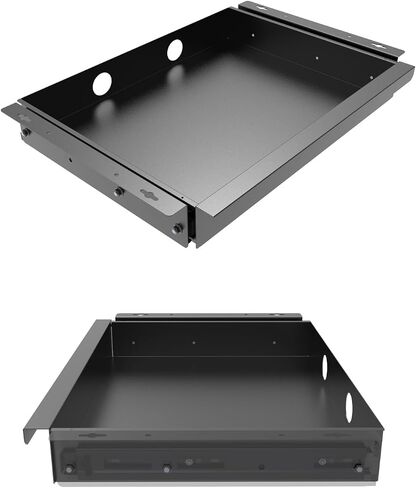 Under Desk Mounted Sliding Pull-out Drawer for Office Desk, Under Desk Drawer Slide Out, Metal Pull Out Undermount Drawer, Storage Organizer for Sit Stand Workstation (UDS-Drawer) in Saudi Arabia