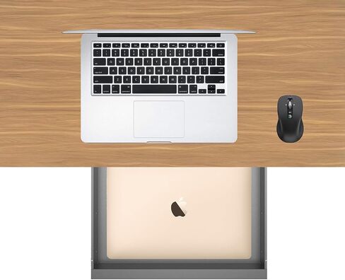 Under Desk Mounted Sliding Pull-out Drawer for Office Desk, Under Desk Drawer Slide Out, Metal Pull Out Undermount Drawer, Storage Organizer for Sit Stand Workstation (UDS-Drawer) in Saudi Arabia