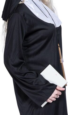 Women's Sexy Nun Cosplay Lingerie Anime Roleplay Costume High Slit Fancy Dress Outfit Halloween Nightwear with Veil in Saudi Arabia