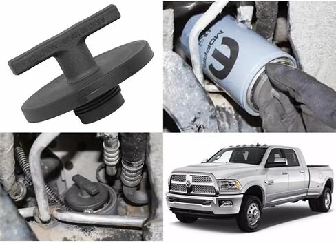 أداة إيقاف غطاء فلتر الزيت، أداة توصيل فلتر زيت سبائك الألومنيوم لدودج رام 2500 3500 ديزل، مفتاح إزالة غطاء الفلتر للكمون 05083285AA MO285 توربو ديزل 5.9 لتر 6.7 لتر (أسود) in Kuwait
