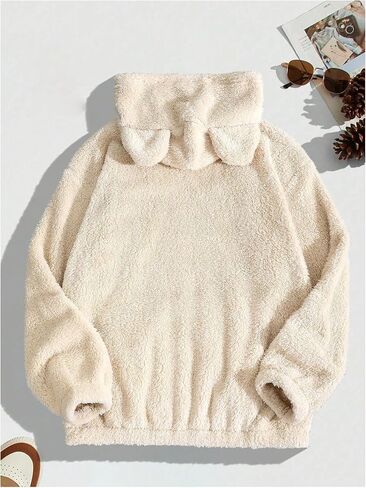 SOLY HUX Men's Fall Winter Fuzzy Bear Ear Hoodies Hooded Fleece Pullover Sweatshirt with Pocket in Saudi Arabia