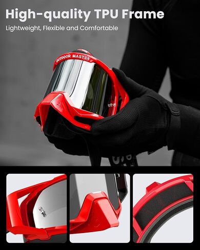 OutdoorMaster Mustang Dirt Bike Goggles, OTG Motorcycle Goggles, Motocross Goggles ATV Goggles for Men, Women, Adult, Youth in Kuwait