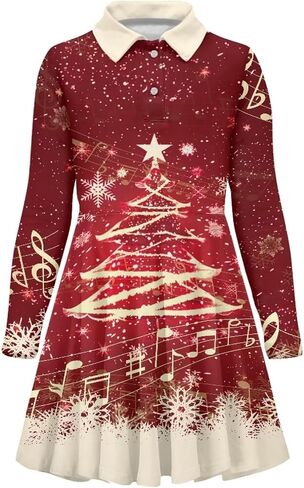 Dress for Girls 3-16Y Long Sleeve Dresses Midi Dress School Uniform in Saudi Arabia