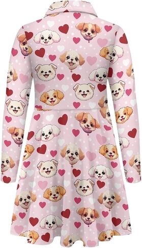 Dress for Girls 3-16Y Long Sleeve Dresses Midi Dress School Uniform in Saudi Arabia