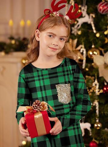 BesserBay Girl‘s Christmas Long Sleeve Aline Midi Dress 4-12 Years in Saudi Arabia
