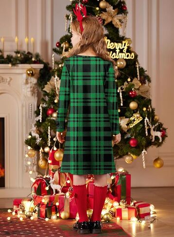 BesserBay Girl‘s Christmas Long Sleeve Aline Midi Dress 4-12 Years in Saudi Arabia