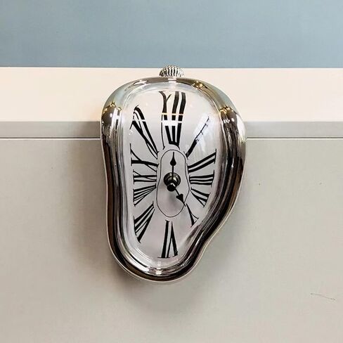 Stylish Fashinable Salvador Dali Melting Clock Ideal Decoration for Home Kitchen Bedroom Living Also a Good Gift Idea (Golden) in Saudi Arabia