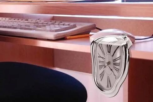 Stylish Fashinable Salvador Dali Melting Clock Ideal Decoration for Home Kitchen Bedroom Living Also a Good Gift Idea (Golden) in Saudi Arabia