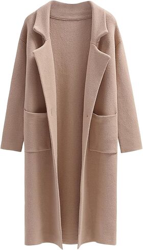 ANRABESS Women's Open Front Coatigan Jackets Long Knit Cardigan Sweaters 2024 Fall Fashion Sweater Blazer Coats in Saudi Arabia