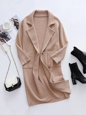 ANRABESS Women's Open Front Coatigan Jackets Long Knit Cardigan Sweaters 2024 Fall Fashion Sweater Blazer Coats in Saudi Arabia