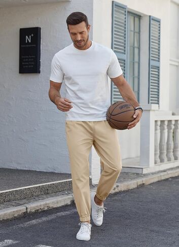 COOFANDY Men's Casual Joggers Pants Cotton Elastic Waist Drawstring Chino Pants Hiking Outdoor Track Sweatpants in Saudi Arabia