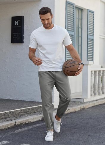 COOFANDY Men's Casual Joggers Pants Cotton Elastic Waist Drawstring Chino Pants Hiking Outdoor Track Sweatpants in Saudi Arabia