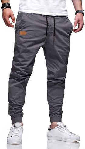 WZIKAI Mens Casual Joggers Pants Cotton Drawstring Chino Cargo Pants for Men Workout Sweatpants Casual Long Trousers in Saudi Arabia