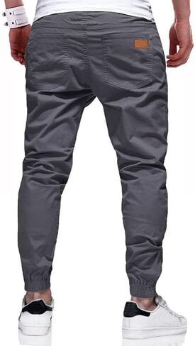 WZIKAI Mens Casual Joggers Pants Cotton Drawstring Chino Cargo Pants for Men Workout Sweatpants Casual Long Trousers in Saudi Arabia