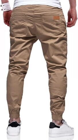 WZIKAI Mens Casual Joggers Pants Cotton Drawstring Chino Cargo Pants for Men Workout Sweatpants Casual Long Trousers in Saudi Arabia